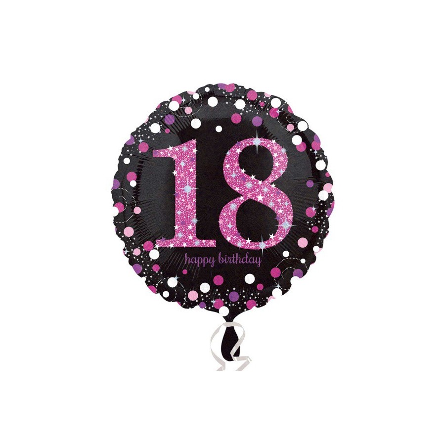 GLOBO FOIL 18 PINK HOLOGRAFICO