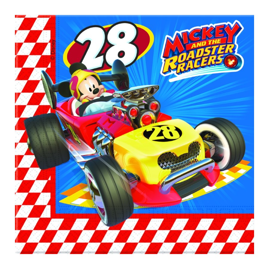 20 SERVILLETAS MICKEY RACERS