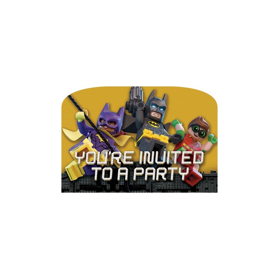8 INVITACIONES LEGO BATMAN