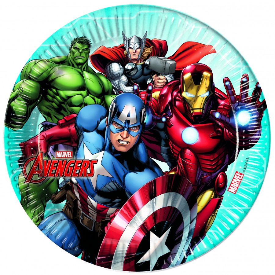 8 PLATOS AVENGERS MIGHTY 23 CM