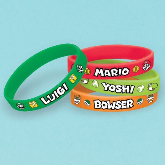 6 PULSERAS SUPER MARIO