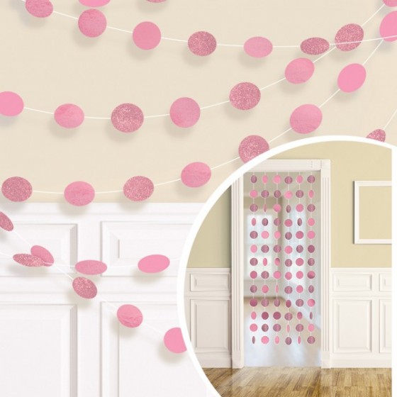 6 GUIRNALDAS LUNARES PURPURINA ROSA