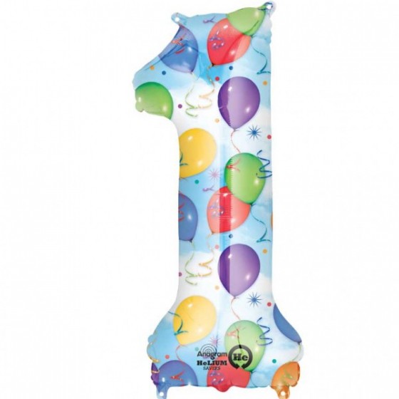 GLOBO FOIL Nº 1 BALLONS 86 CM