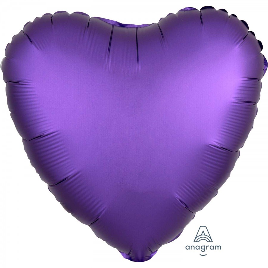 GLOBO CORAZON SATIN MORADO 45 CM