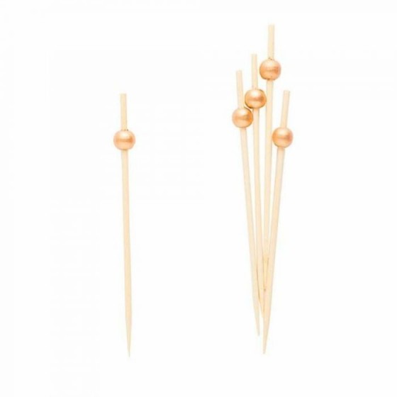 SET 25 PINCHOS PERLA ORO 12 CM