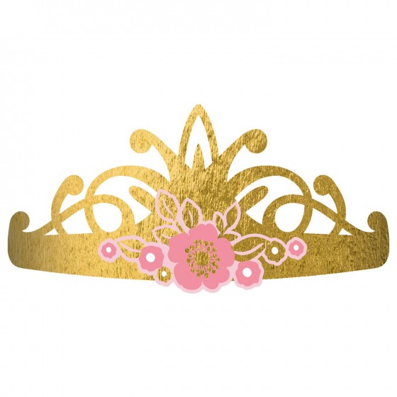 8 TIARAS PAPEL PRINCESAS...