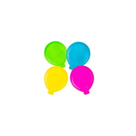 8 PLATOS BALLON PARTY FLUORESCENTE 20X40