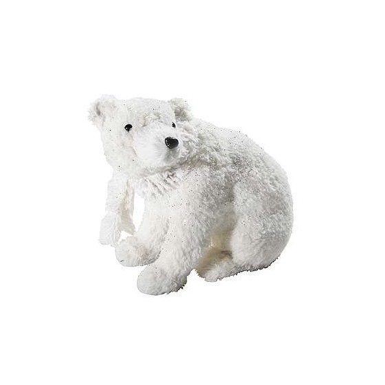 OSO POLAR 33 CM BLANCO PURPURINA PLATA