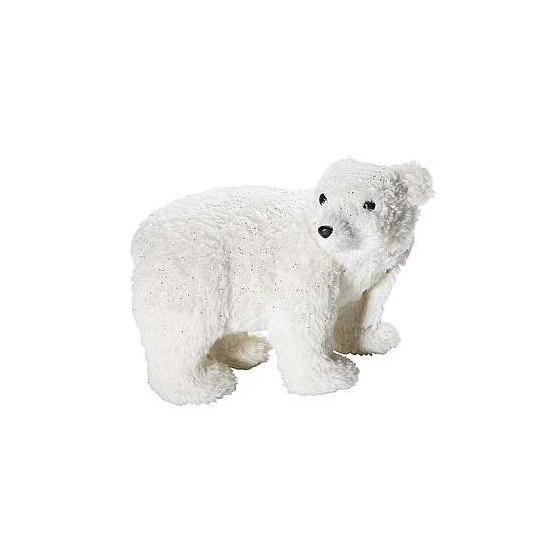 OSO POLAR 33 CM BLANCO PURPURINA PLATA