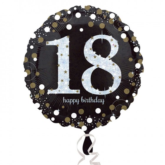 GLOBO FOIL SPARKLING 18 BIRTHDAY 45 CM