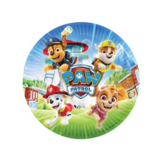 8 PLATOS PATRULLA CANINA PAPEL 23 CM