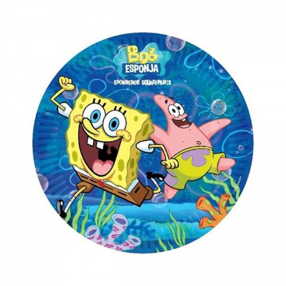 8 PLATOS BOB ESPONJA 23 CM