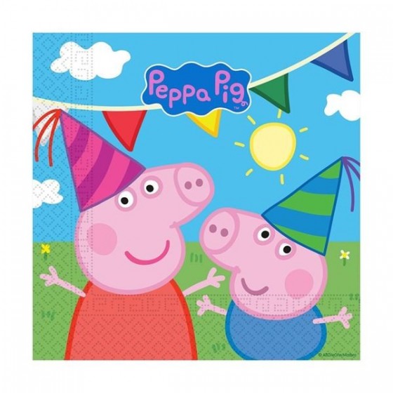 20 SERVILLETAS 33X33 CM 2 CAPAS PEPPA PIG