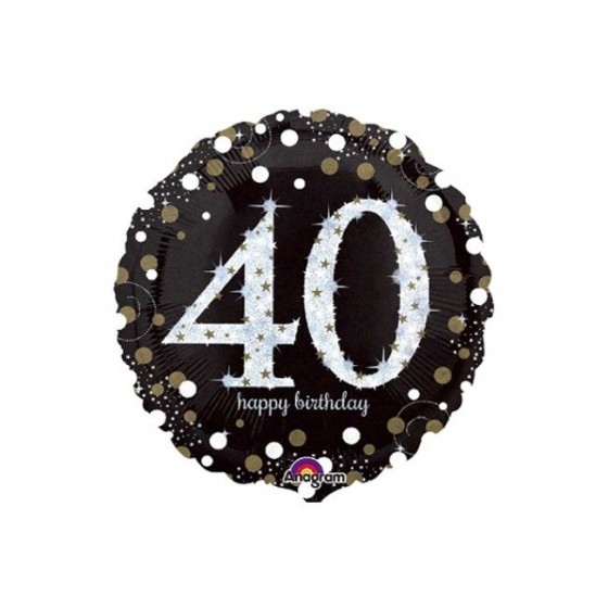 GLOBO FOIL SPARKLING 40 BIRTHDAY 45 CM