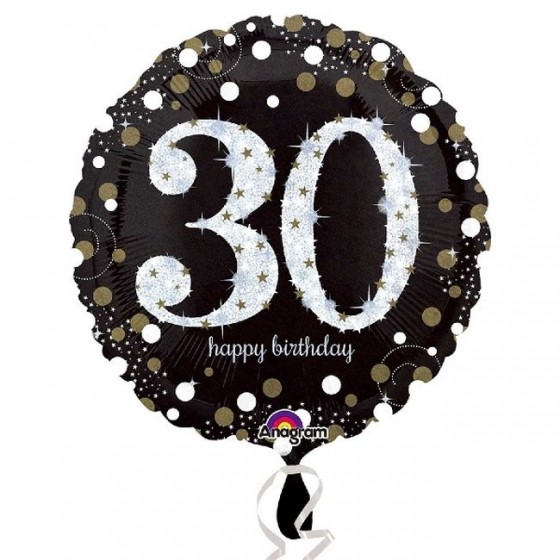 GLOBO FOIL SPARKLING 30 BIRTHDAY 45 CM