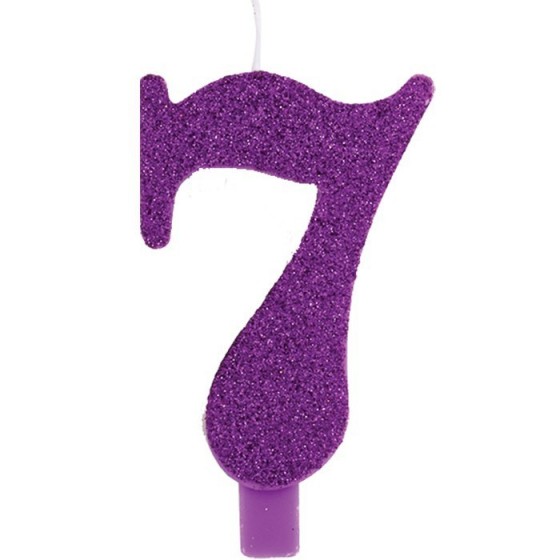 VELA GLITTER VIOLETA Nº7 9.5CM