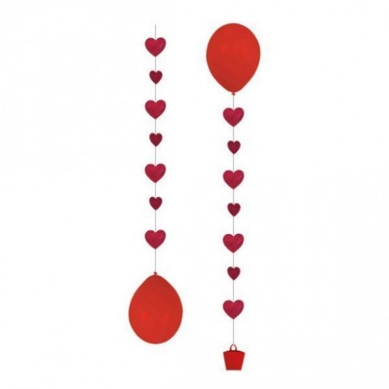 TIRA CORAZONES PARA GLOBOS CON CAJA 3 UDS