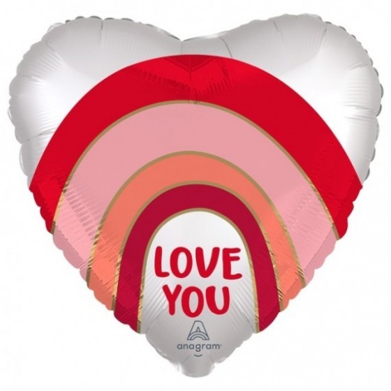 GLOBO FOIL CORAZON LOVE YOU RAIMBOW 45 CM