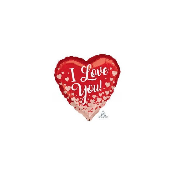 GLOBO FOIL I LOVE YOU ROSA DORADO CORAZONES 18/45