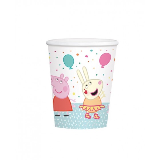 8 VASOS PEPPA PIG PARTY 220 ML