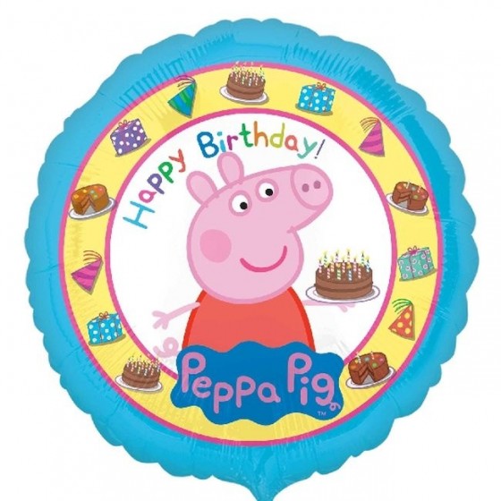 GLOBO FOIL PEPPA PIG  HAPPY BIRTHDAY 43 CM