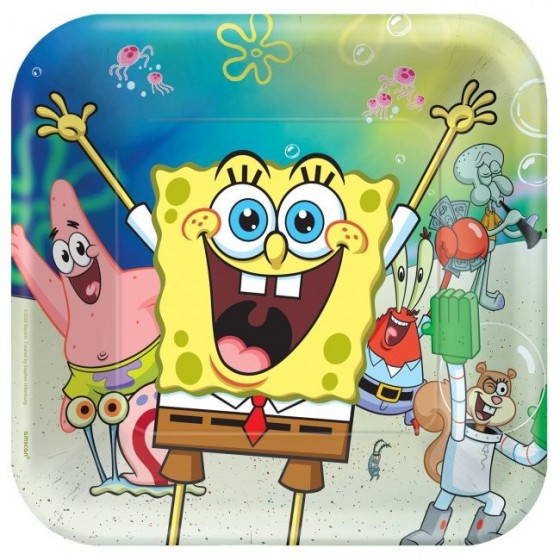 8 PLATOS BOB ESPONJA 23 CM