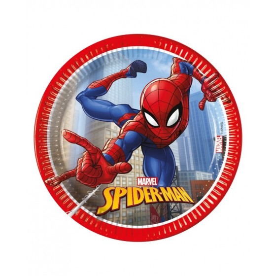 8 PLATOS SPIDERMAN CRIME 19.5 CM