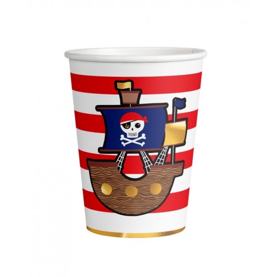 8 VASOS MAPA PIRATA 250 CC