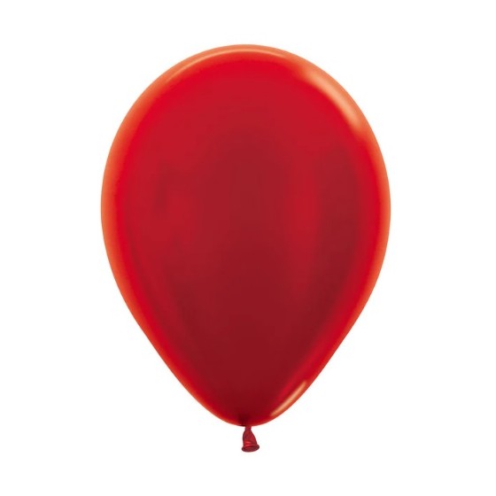 50 GLOBOS LATEX METAL ROJO R 12