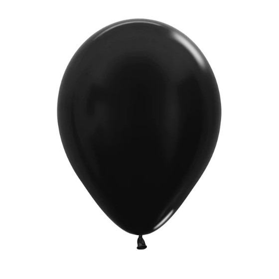 50 GLOBOS LATEX METAL NEGRO...