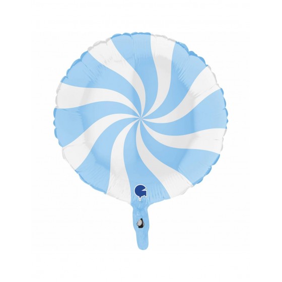 GLOBO FOIL 46CM REMOLIN BLANCO AZUL MATE