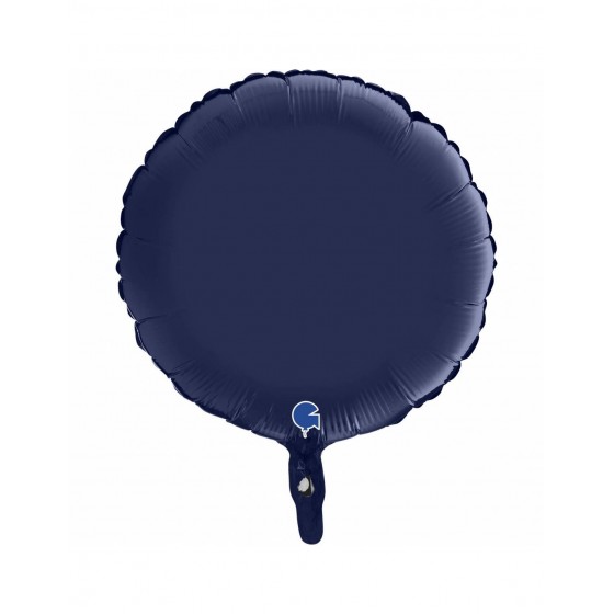 GLOBO FOIL CIRCULO 46 CM AZUL NAVY SATEN