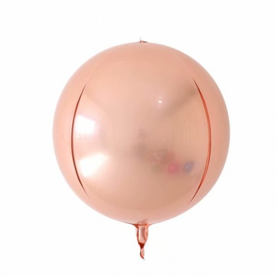 GLOBO FOIL BALON REDONDO ROSA ORO 40 CM