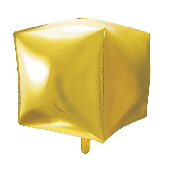 GLOBO FOIL BALON CUBO DORADO 35X35X35