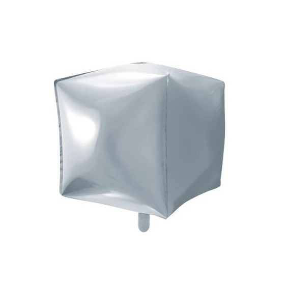 GLOBO FOIL BALON CUBO PLATA...