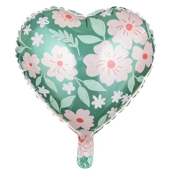 GLOBO FOIL CORAZON FLORES...