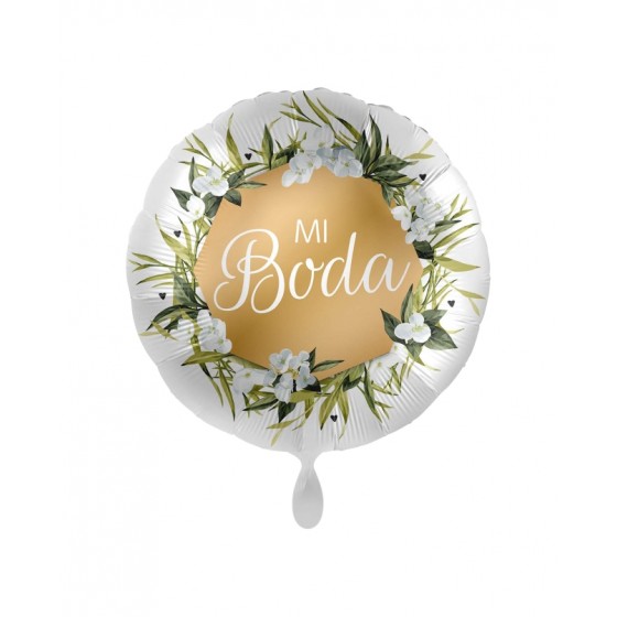 GLOBO FOIL MI BODA FLORES...