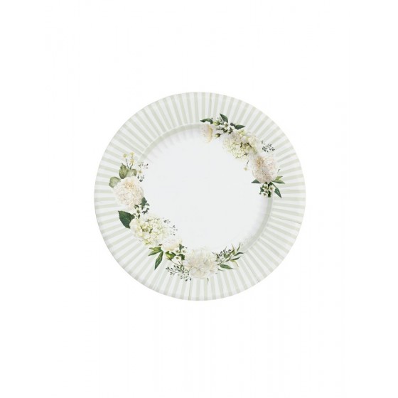 6 PLATO 27 CM BLANCO FLORAL