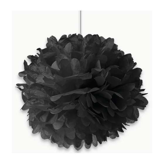 POMPONES DE PAPEL NEGRO 40.6 CM