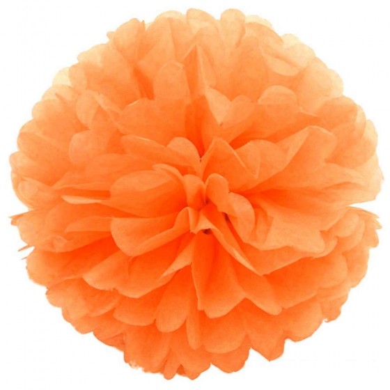 3 POMPONES PAPEL NARANJA 40.6 CM