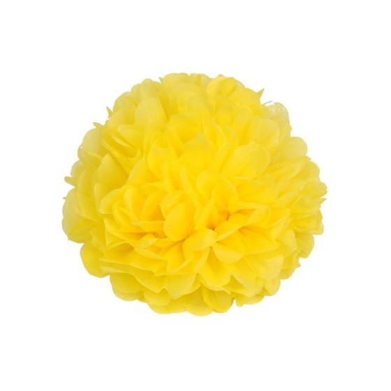 3 POMPONES PAPEL AMARILLO 40.6 CM