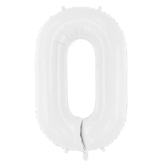 GLOBO FOIL Nº 0 BLANCO 86 CM