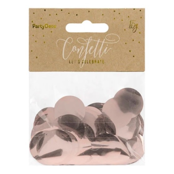 CONFETI CIRCULOS ROSA ORO 15G