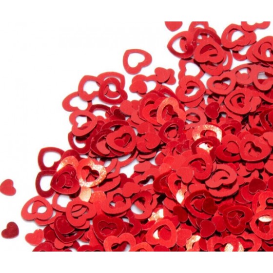 CONFETI CORAZONES ROJOS HUECOS