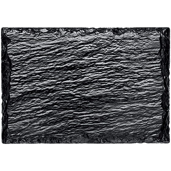 20 BANDEJAS EFECTO PIZARRA ROCK NEGRO 13X9 CM