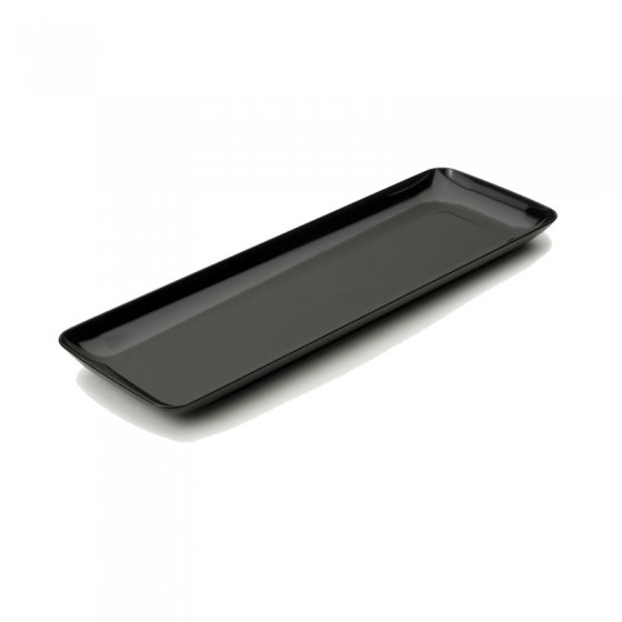 PLATO RECTANGULAR 6.5X19 NEGRO 20 UDS