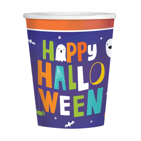 8 VASOS 250ML AMIGOS HALLOWEEN