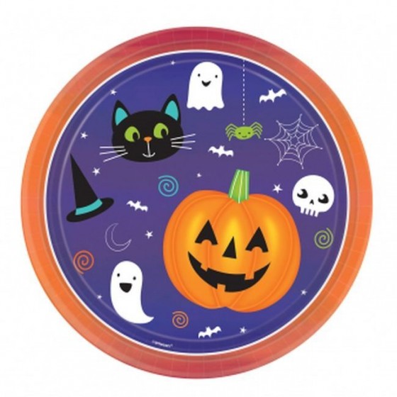 8 PLATOS 23 CM AMIGOS HALLOWEEN