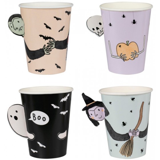 8 VASOS BOO PERSONAJES HALLOWEEN