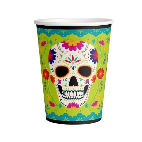 8 VASOS 250 ML DIA DE LOS MUERTOS